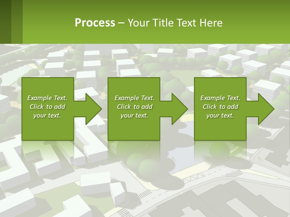 A Computer Generated Map Of A City With Lots Of Trees PowerPoint Template