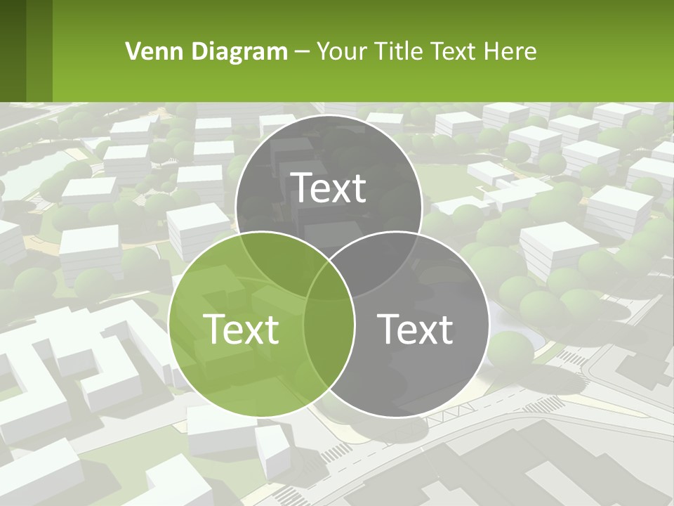 A Computer Generated Map Of A City With Lots Of Trees PowerPoint Template