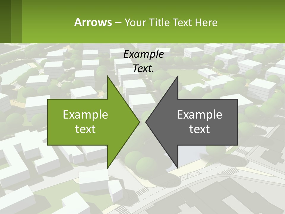 A Computer Generated Map Of A City With Lots Of Trees PowerPoint Template