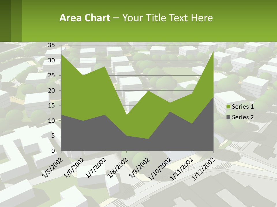 A Computer Generated Map Of A City With Lots Of Trees PowerPoint Template