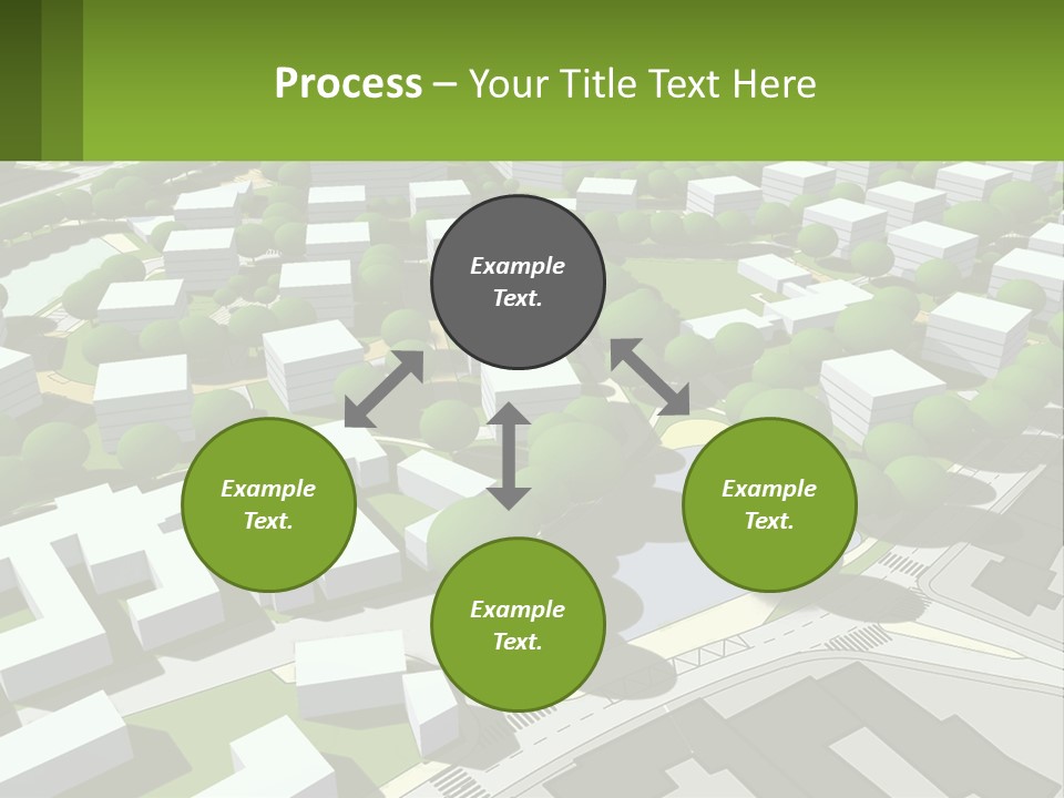 A Computer Generated Map Of A City With Lots Of Trees PowerPoint Template