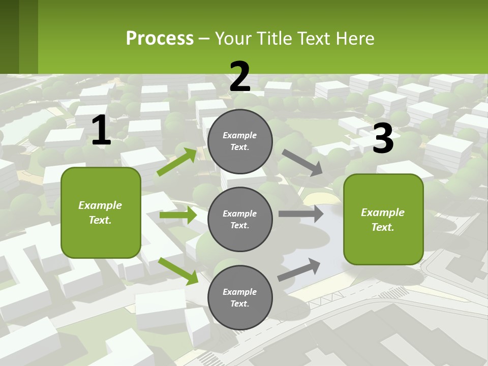 A Computer Generated Map Of A City With Lots Of Trees PowerPoint Template
