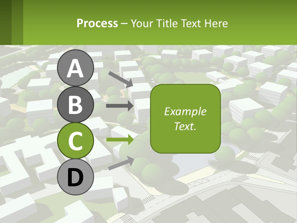 A Computer Generated Map Of A City With Lots Of Trees PowerPoint Template