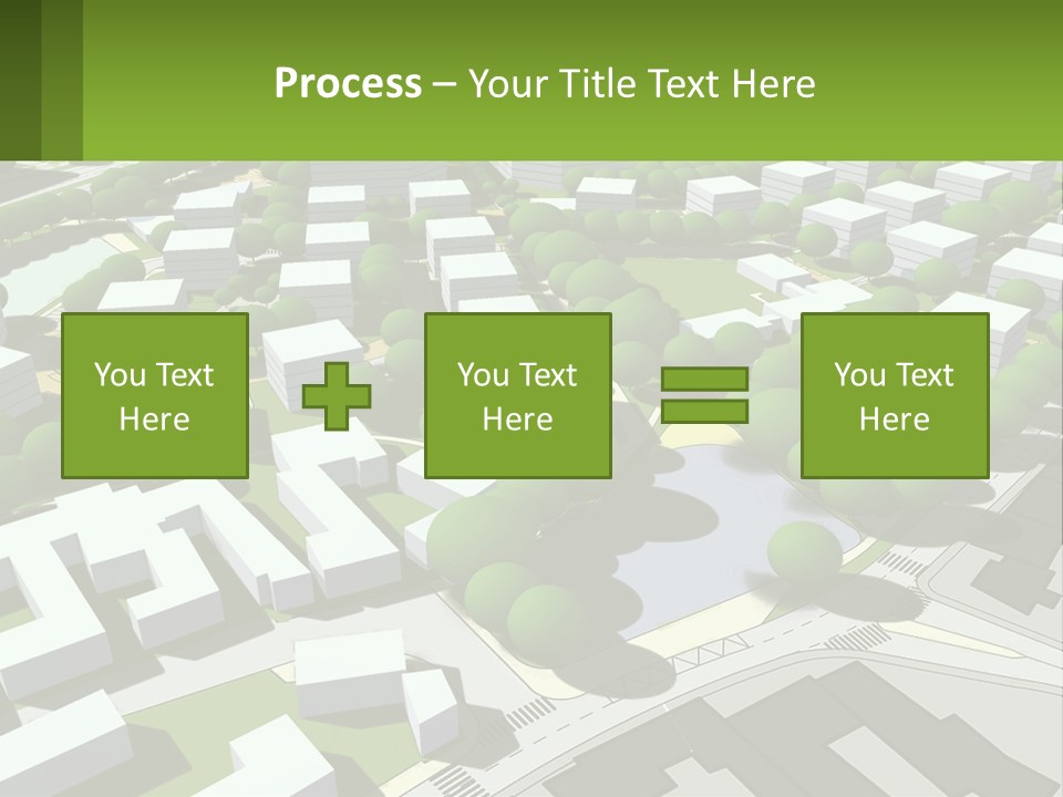 A Computer Generated Map Of A City With Lots Of Trees PowerPoint Template