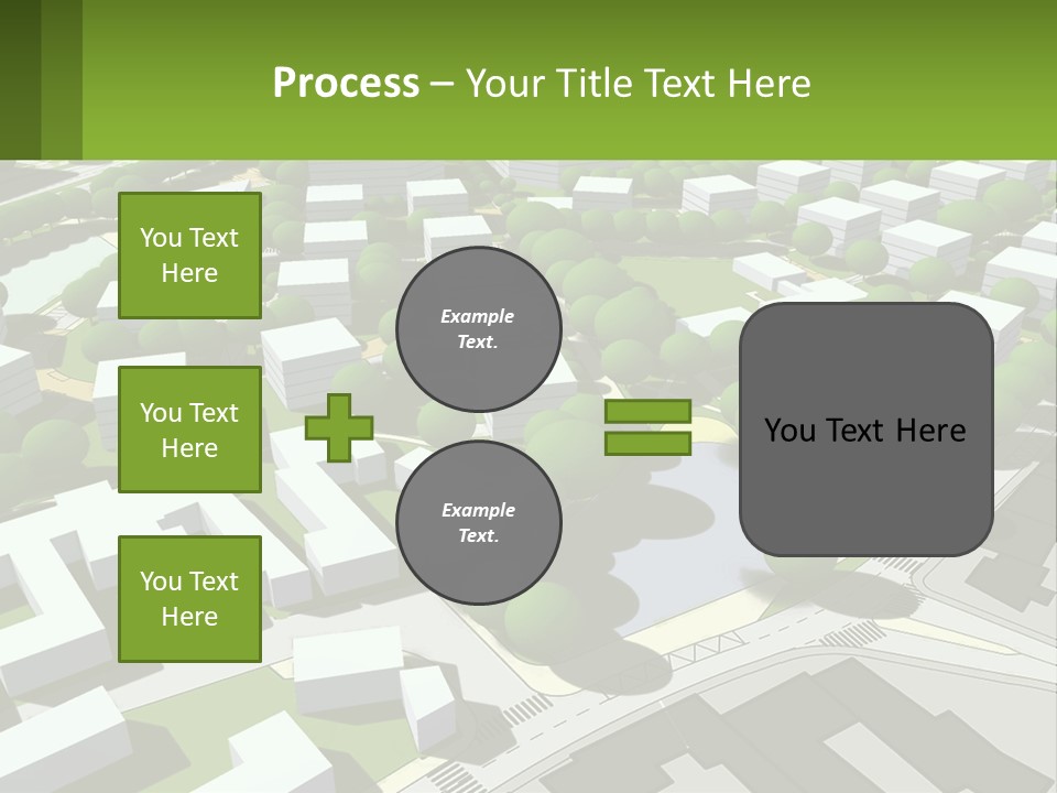 A Computer Generated Map Of A City With Lots Of Trees PowerPoint Template