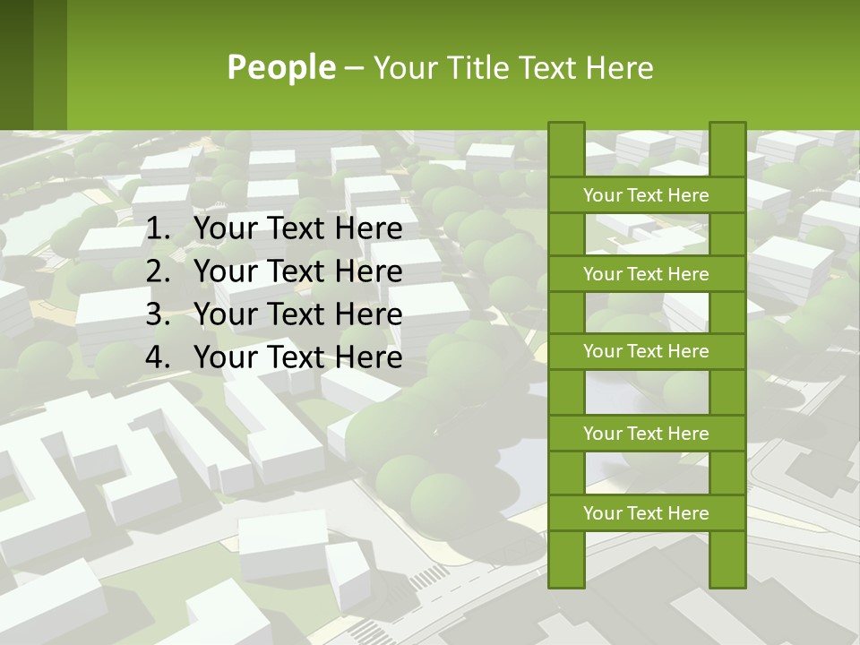 A Computer Generated Map Of A City With Lots Of Trees PowerPoint Template