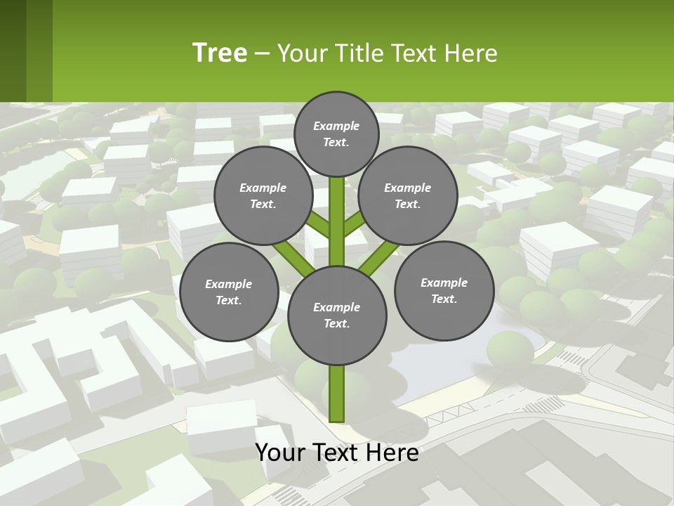 A Computer Generated Map Of A City With Lots Of Trees PowerPoint Template