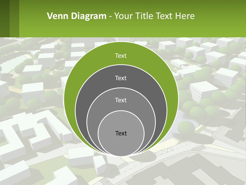 A Computer Generated Map Of A City With Lots Of Trees PowerPoint Template