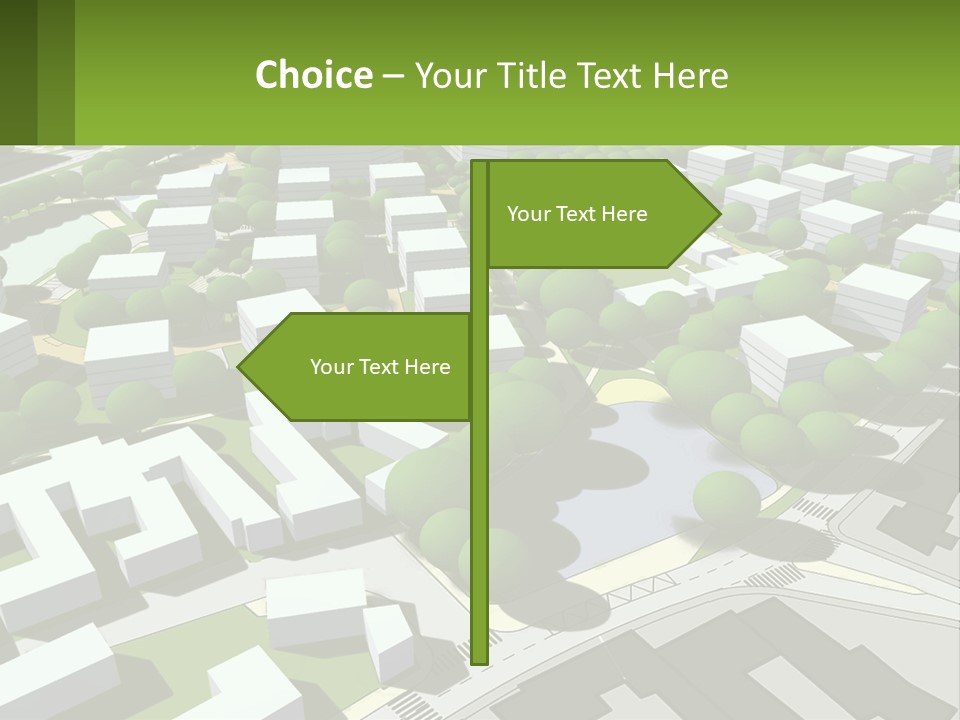 A Computer Generated Map Of A City With Lots Of Trees PowerPoint Template