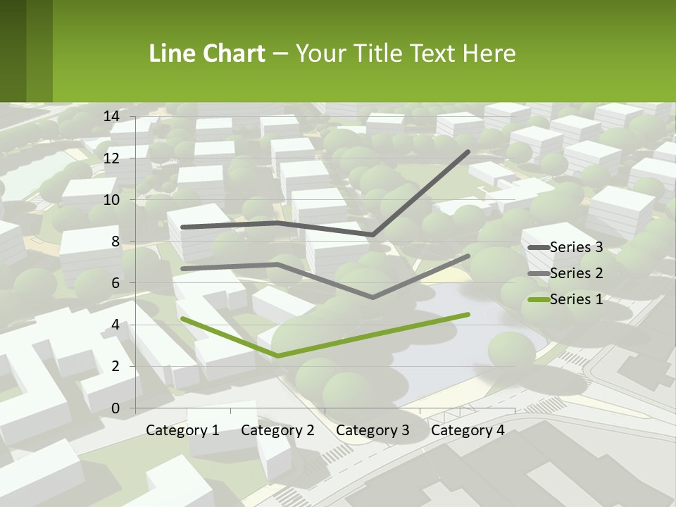 A Computer Generated Map Of A City With Lots Of Trees PowerPoint Template