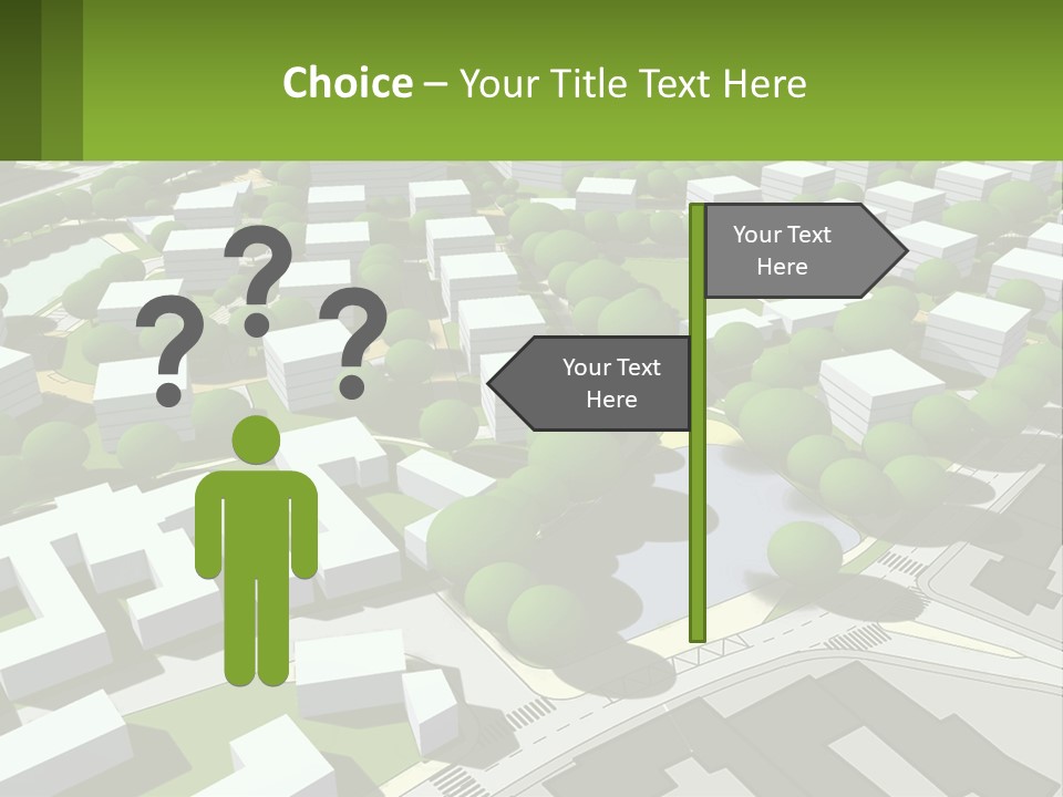 A Computer Generated Map Of A City With Lots Of Trees PowerPoint Template