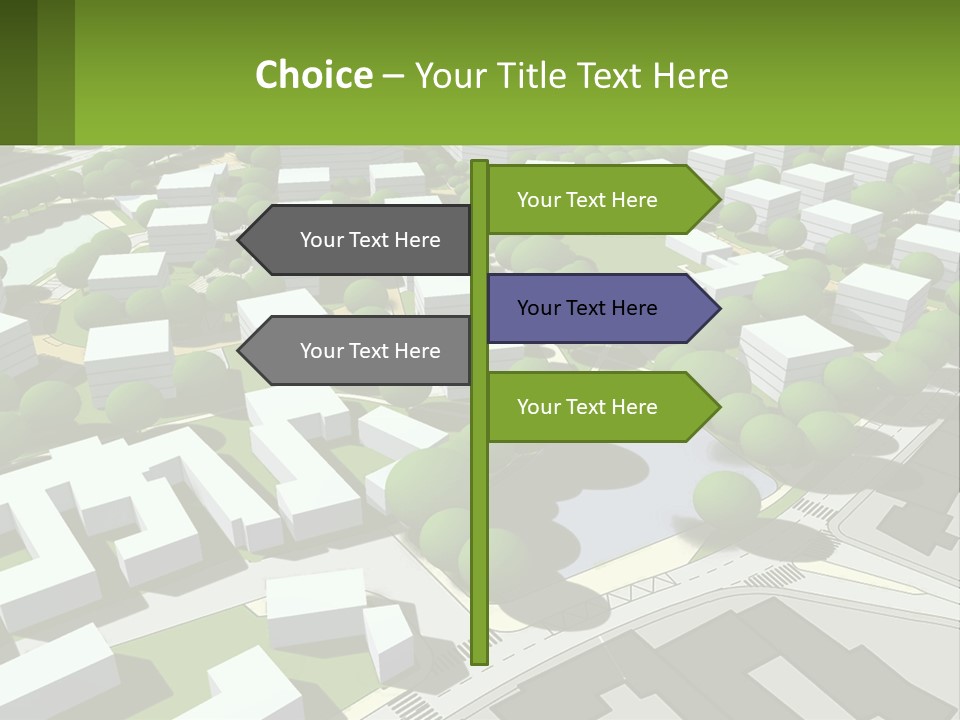 A Computer Generated Map Of A City With Lots Of Trees PowerPoint Template