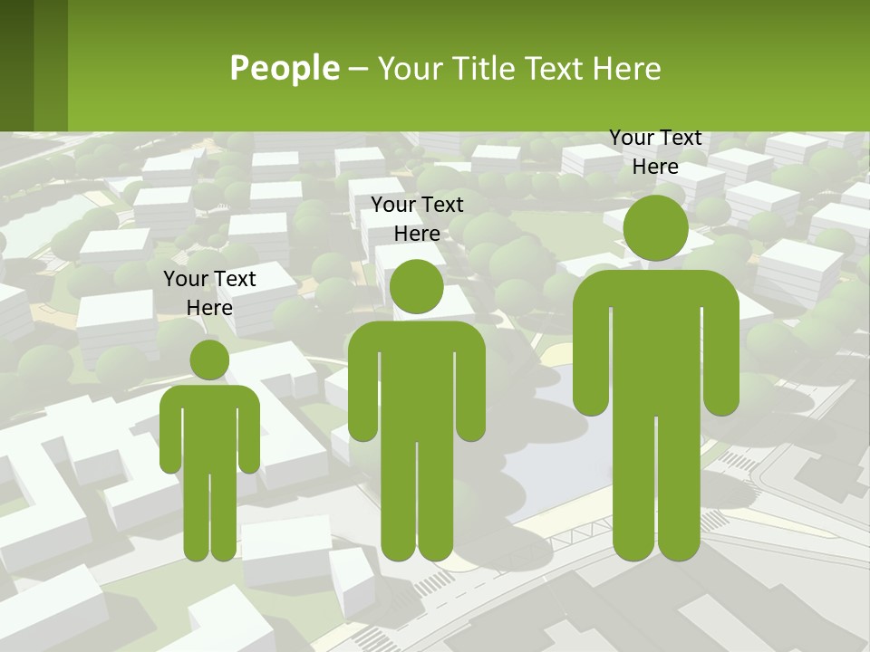 A Computer Generated Map Of A City With Lots Of Trees PowerPoint Template