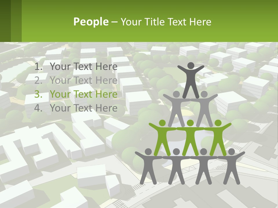 A Computer Generated Map Of A City With Lots Of Trees PowerPoint Template