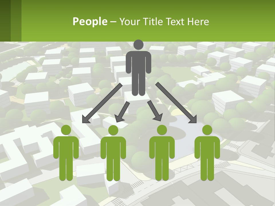 A Computer Generated Map Of A City With Lots Of Trees PowerPoint Template