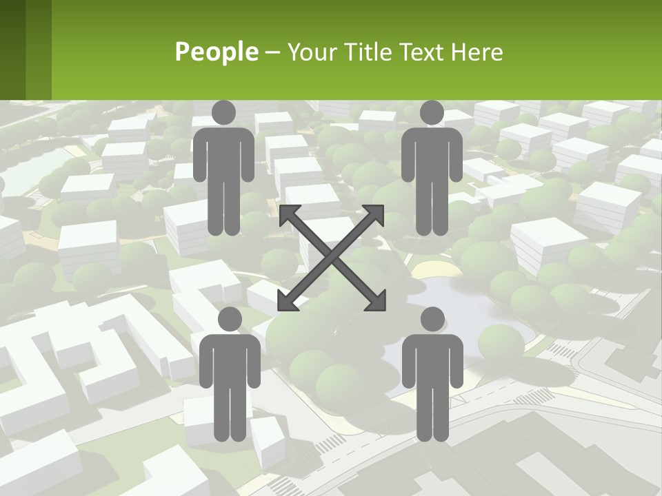 A Computer Generated Map Of A City With Lots Of Trees PowerPoint Template