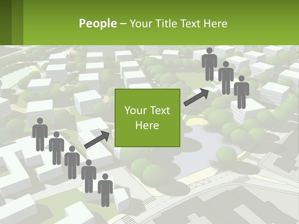 A Computer Generated Map Of A City With Lots Of Trees PowerPoint Template