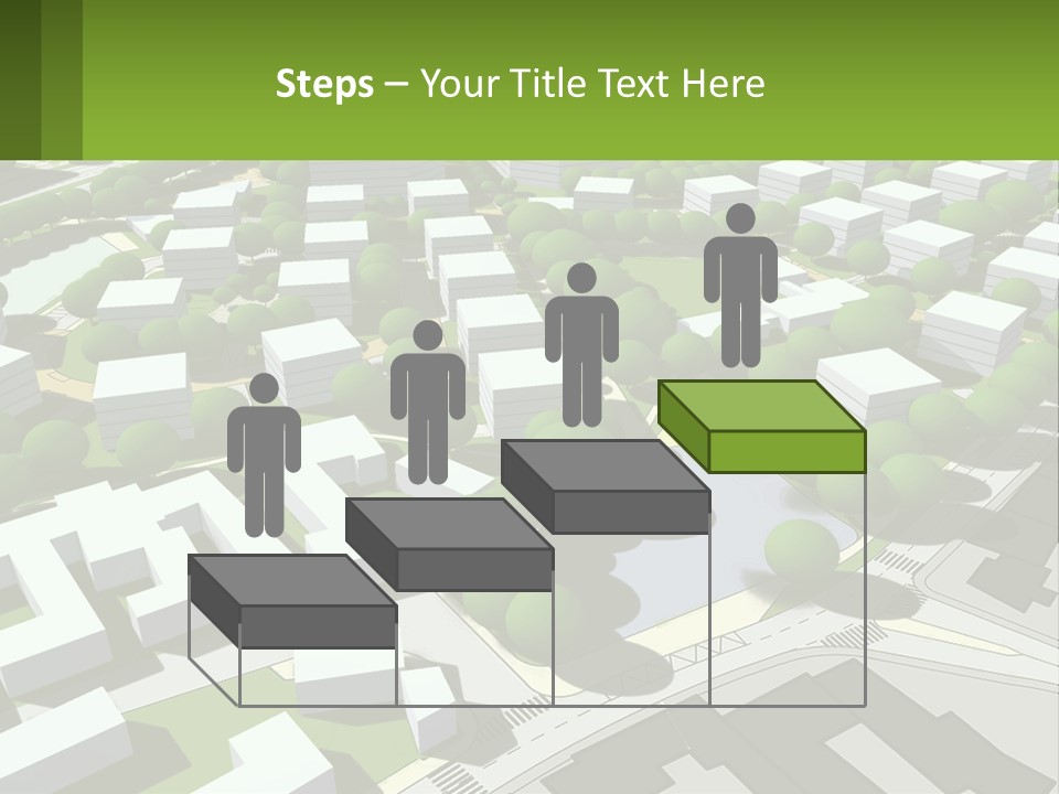 A Computer Generated Map Of A City With Lots Of Trees PowerPoint Template