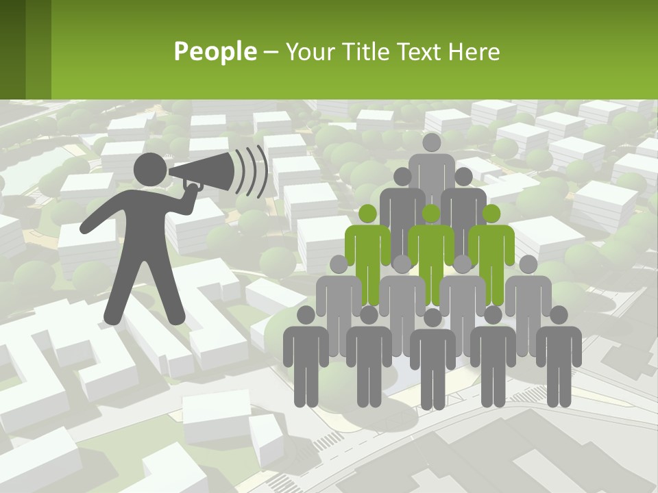 A Computer Generated Map Of A City With Lots Of Trees PowerPoint Template