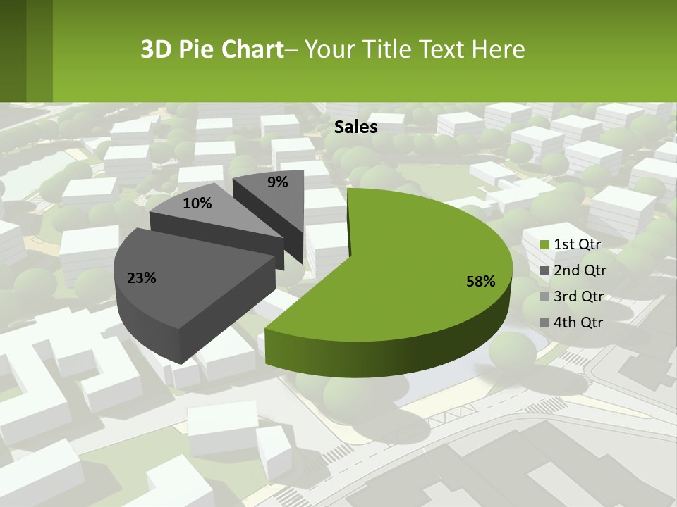 A Computer Generated Map Of A City With Lots Of Trees PowerPoint Template