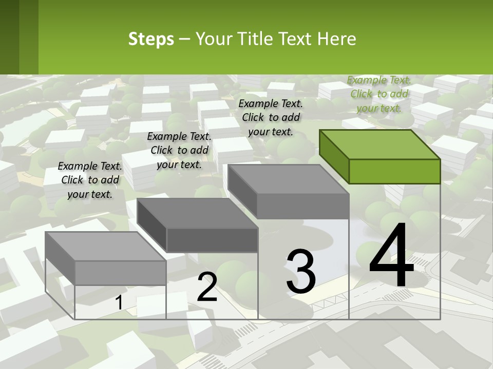 A Computer Generated Map Of A City With Lots Of Trees PowerPoint Template