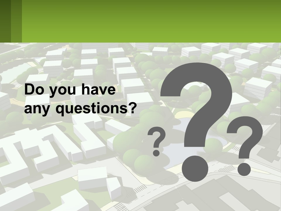 A Computer Generated Map Of A City With Lots Of Trees PowerPoint Template