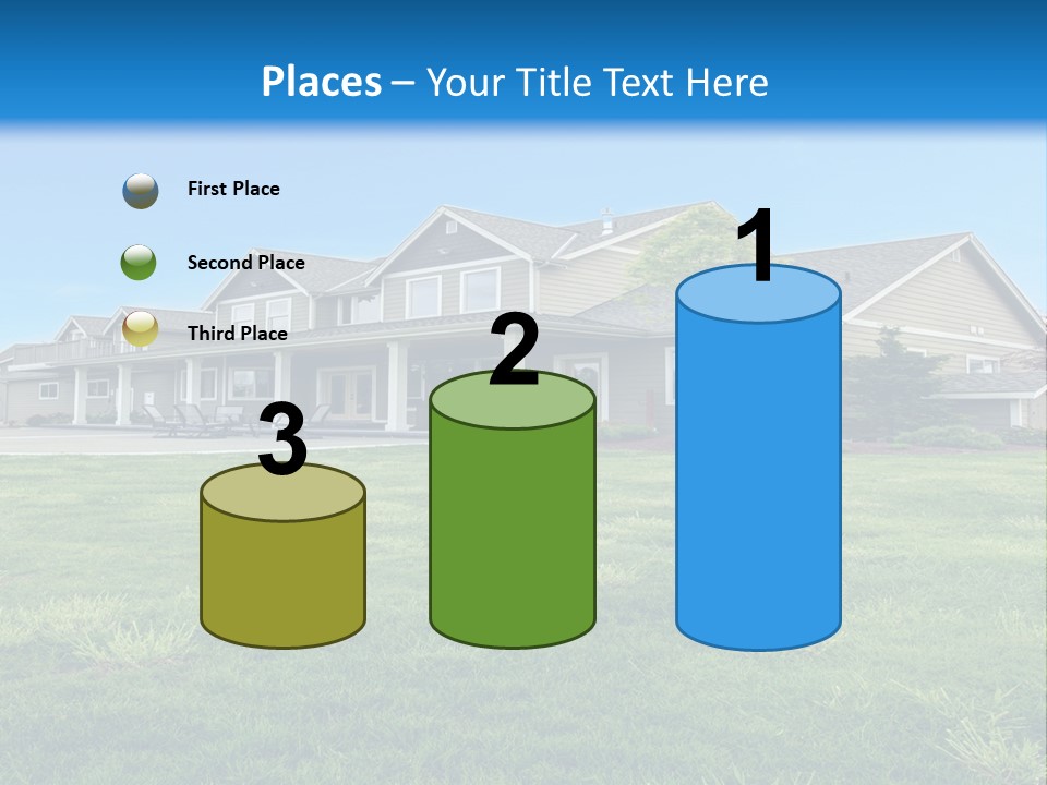 A House In The Middle Of A Green Field PowerPoint Template