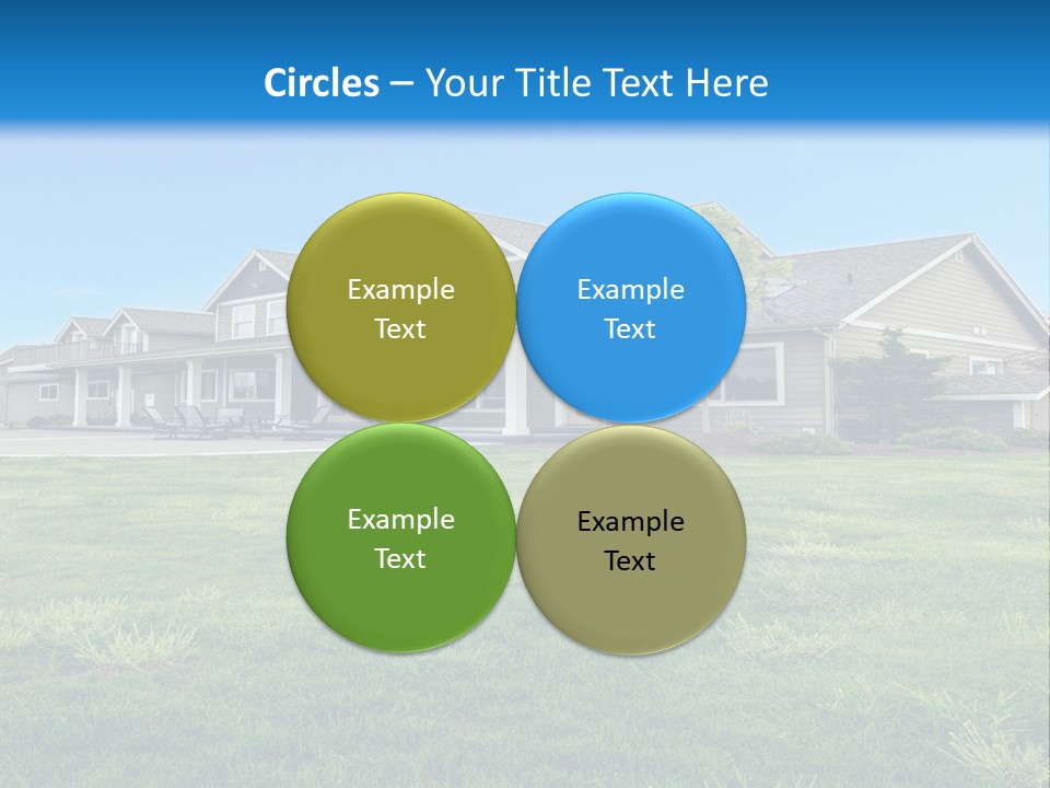 A House In The Middle Of A Green Field PowerPoint Template