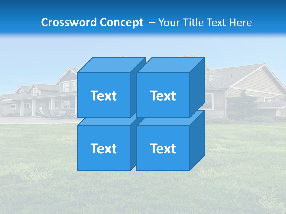A House In The Middle Of A Green Field PowerPoint Template