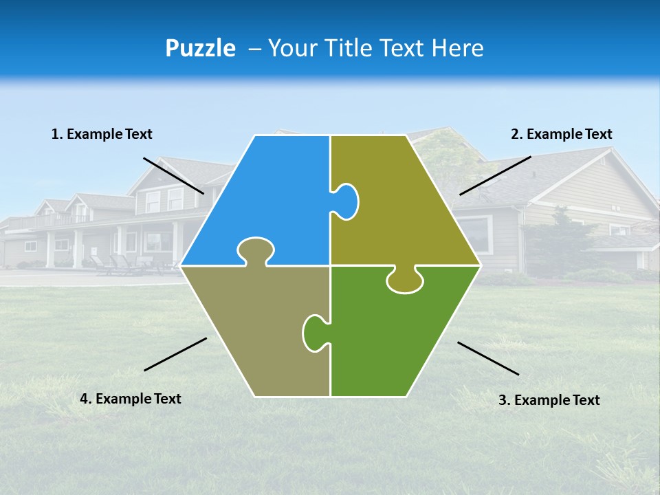 A House In The Middle Of A Green Field PowerPoint Template