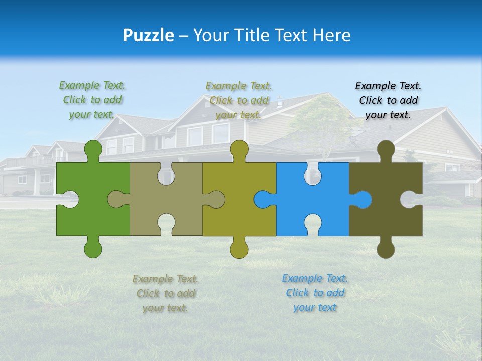 A House In The Middle Of A Green Field PowerPoint Template