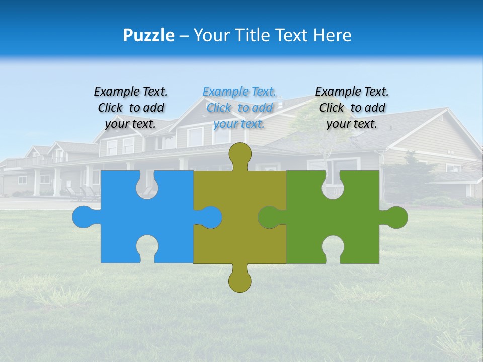 A House In The Middle Of A Green Field PowerPoint Template