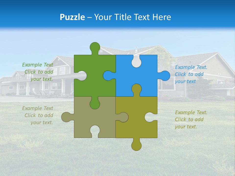 A House In The Middle Of A Green Field PowerPoint Template