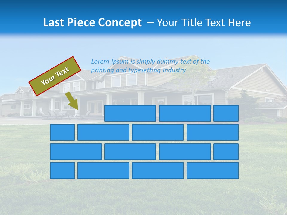 A House In The Middle Of A Green Field PowerPoint Template