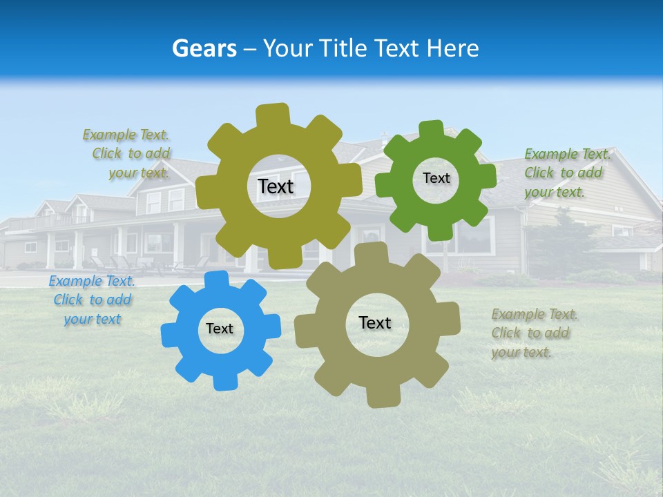 A House In The Middle Of A Green Field PowerPoint Template