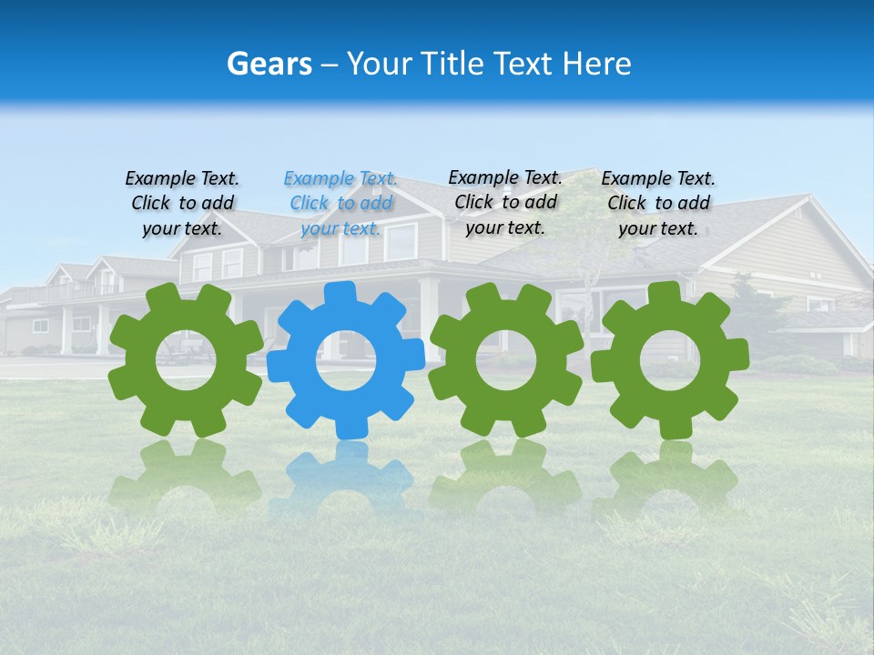 A House In The Middle Of A Green Field PowerPoint Template