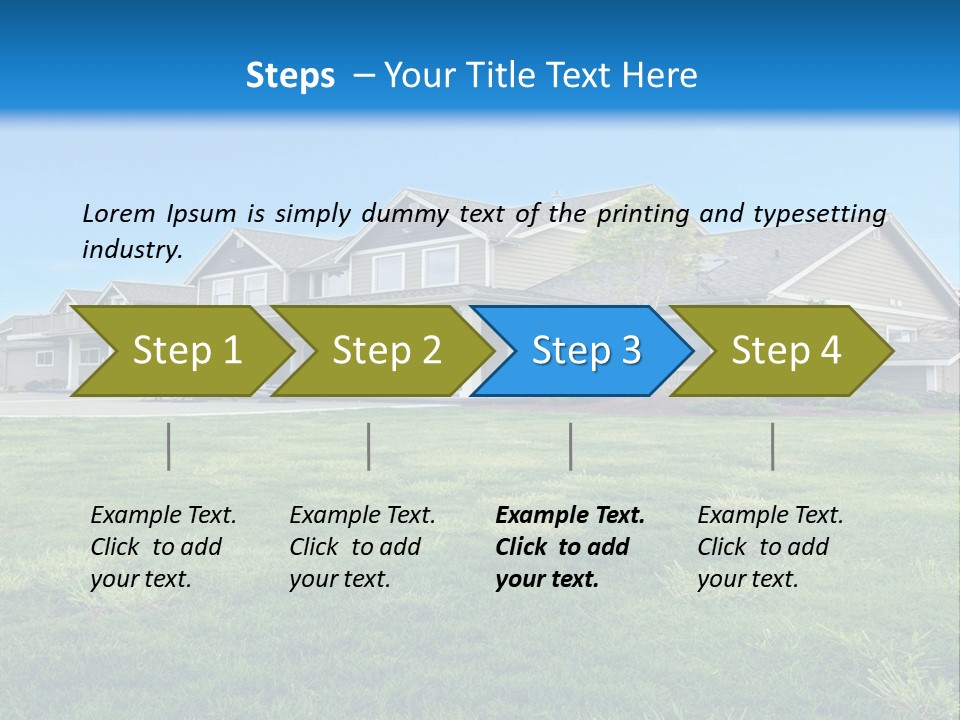 A House In The Middle Of A Green Field PowerPoint Template