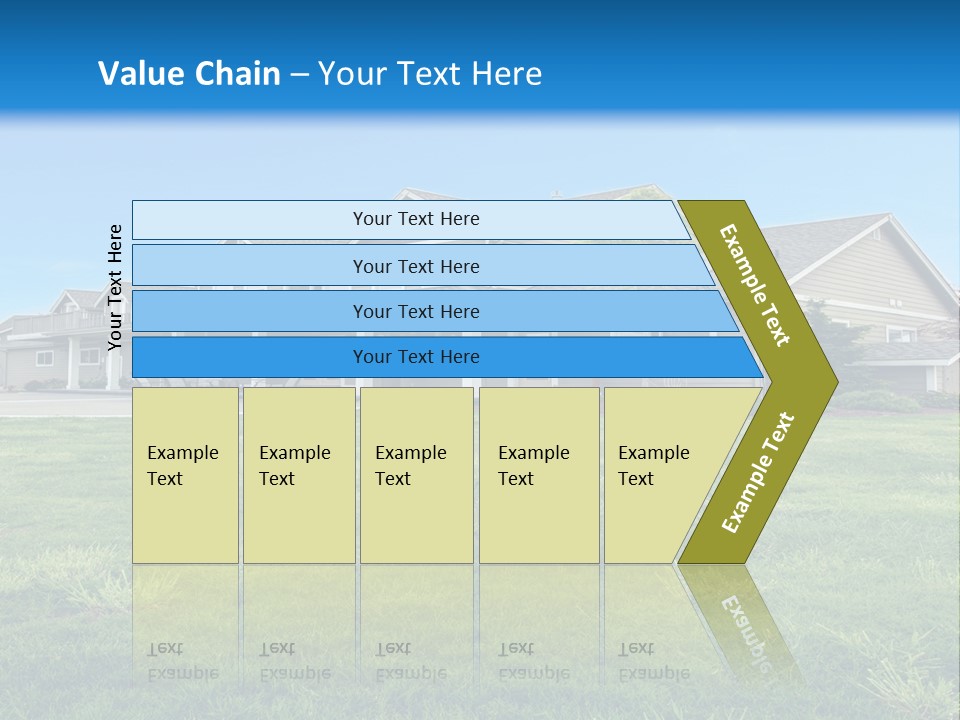 A House In The Middle Of A Green Field PowerPoint Template