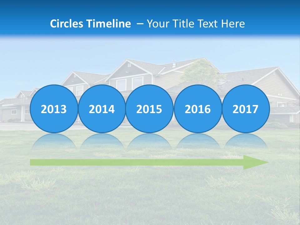 A House In The Middle Of A Green Field PowerPoint Template