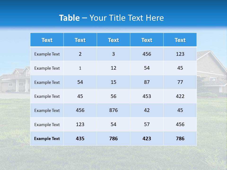 A House In The Middle Of A Green Field PowerPoint Template