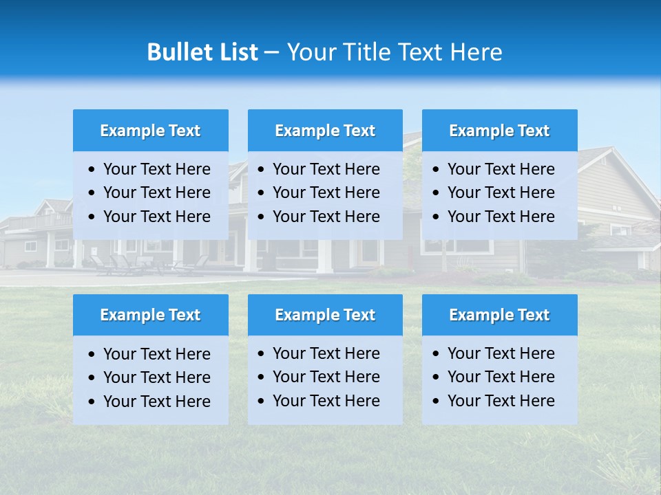 A House In The Middle Of A Green Field PowerPoint Template