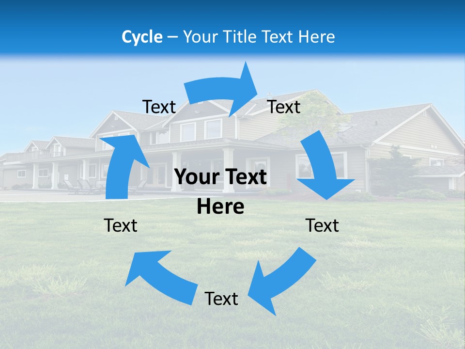 A House In The Middle Of A Green Field PowerPoint Template