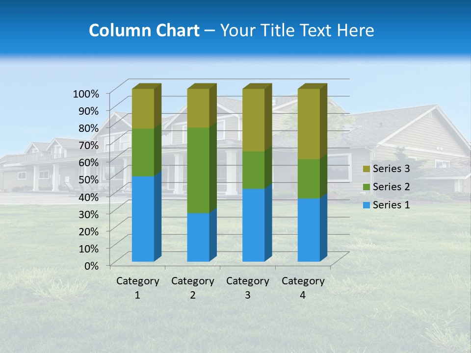 A House In The Middle Of A Green Field PowerPoint Template