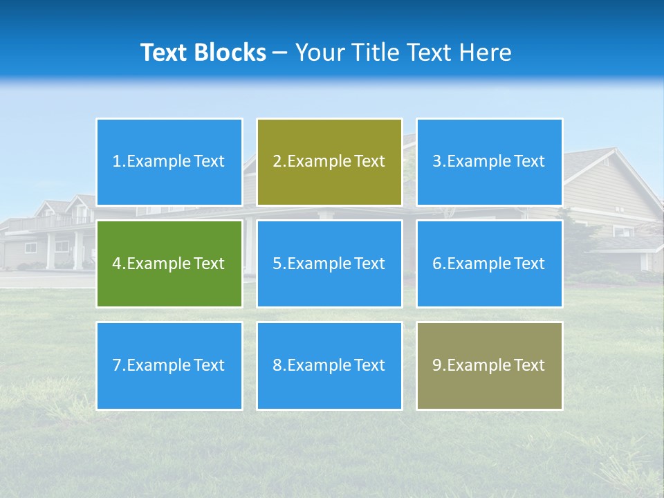 A House In The Middle Of A Green Field PowerPoint Template