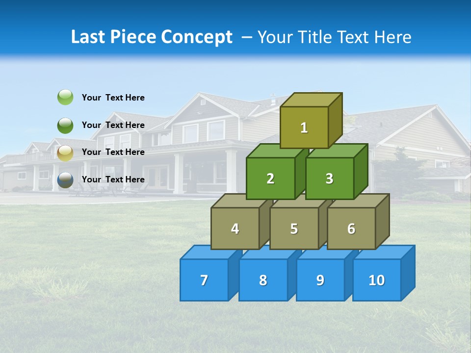 A House In The Middle Of A Green Field PowerPoint Template