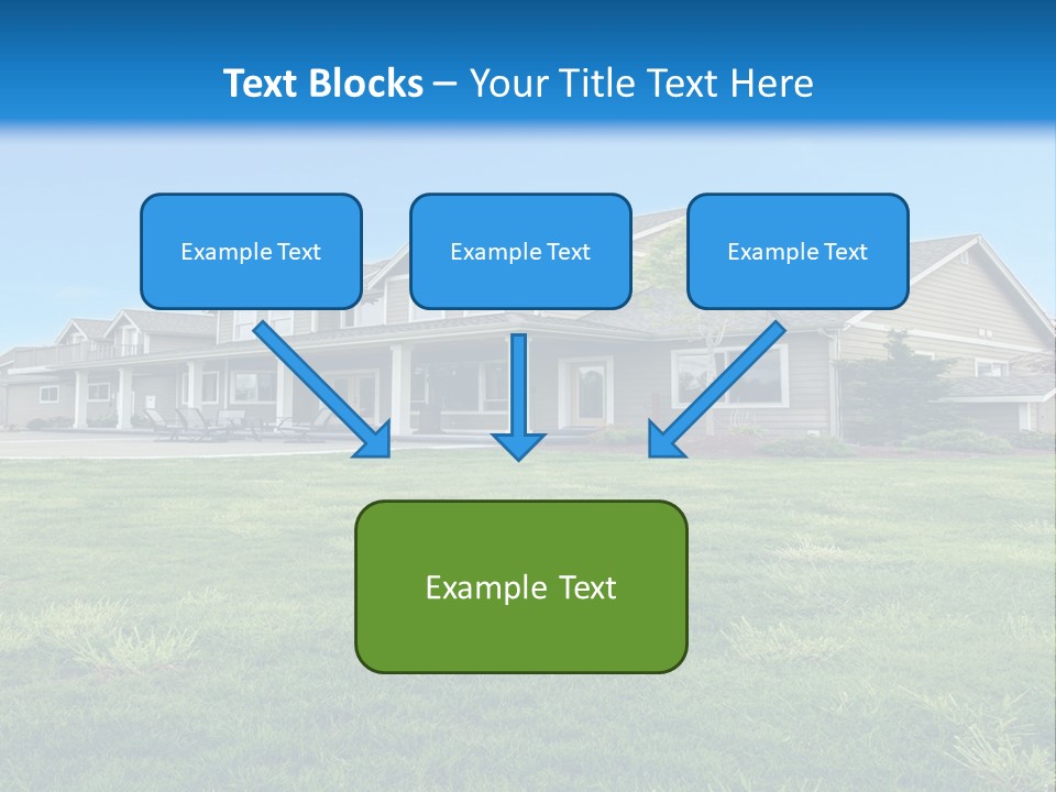 A House In The Middle Of A Green Field PowerPoint Template
