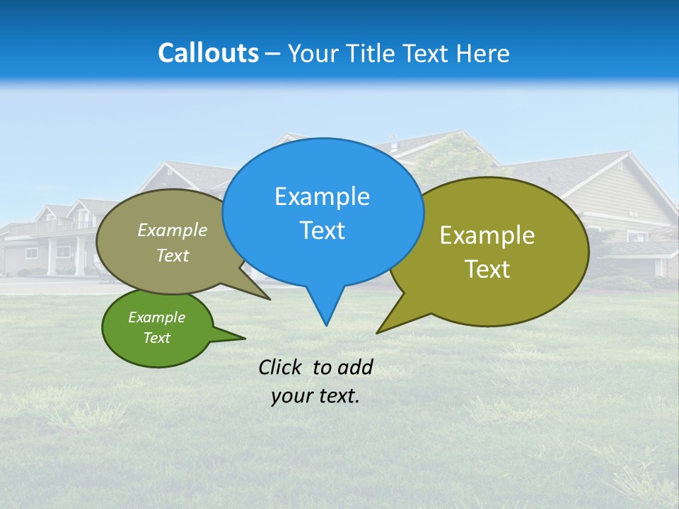 A House In The Middle Of A Green Field PowerPoint Template