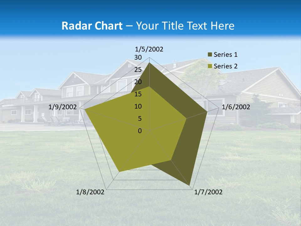 A House In The Middle Of A Green Field PowerPoint Template