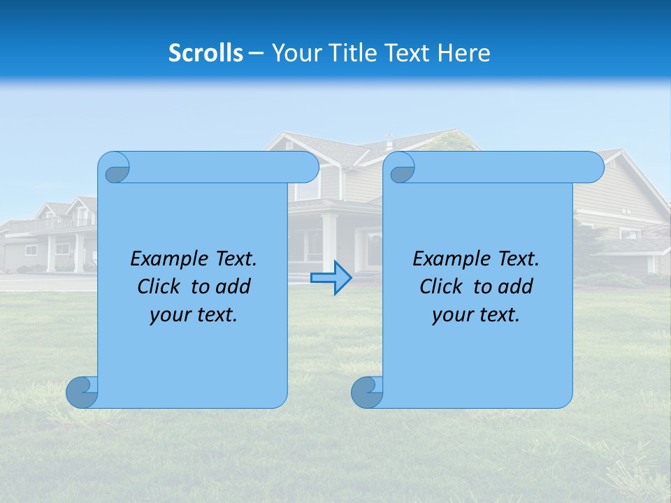 A House In The Middle Of A Green Field PowerPoint Template
