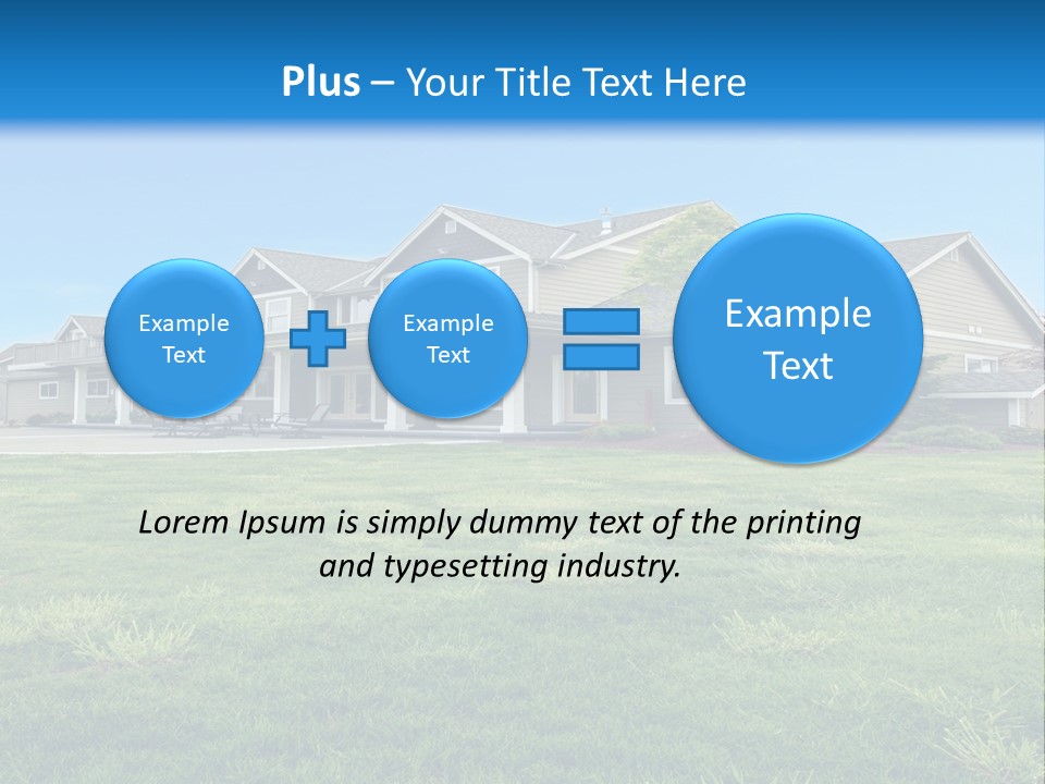 A House In The Middle Of A Green Field PowerPoint Template